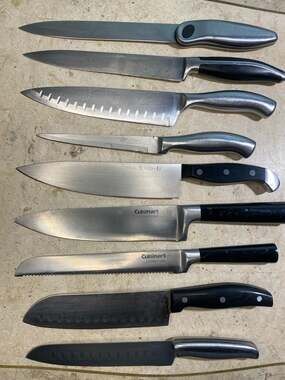 8-Piece Kitchen Knife Collection featuring J.A. Henckels, Cuisinart, & Hessler